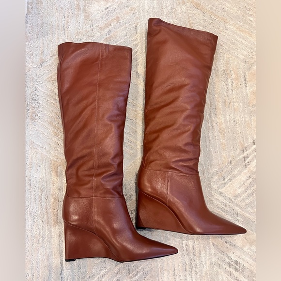 The Cassia wedge Tall boots brown Anthropologie 39 - Picture 5 of 12
